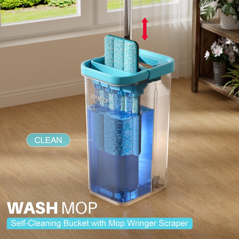 JOYMOOP Mop and Bucket Set with Wringer, with 3 Reusable