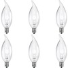 Tiqian 6-Pack E12 Base 60W 120V B10 CTC Incandescent Clear