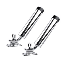 2 Pack Stainless Steel Deck Mount Fishing Rod Holder, 360 Degree Adjustable Fishing Rod Holders, Support for Marine Boat Yacht