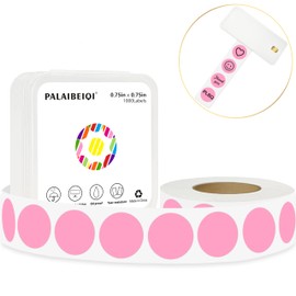 PALAIBEIQI 0.75 Inch Dot Stickers, 1000PCS 3/4" Round Thermal Printable Labels for Instant Organization, Color Coding Files, Tab Pages, Calendar Marking & Junk Journals,Pink