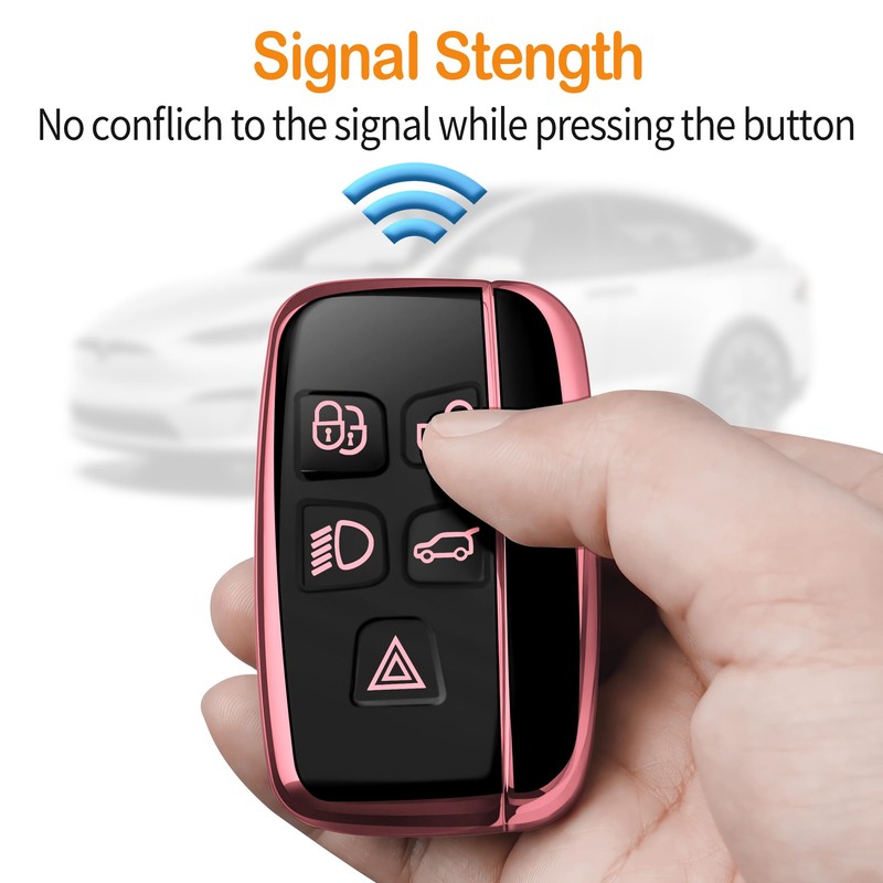 Sindeda for Land Rover Key Fob Cover with Keychain Soft
