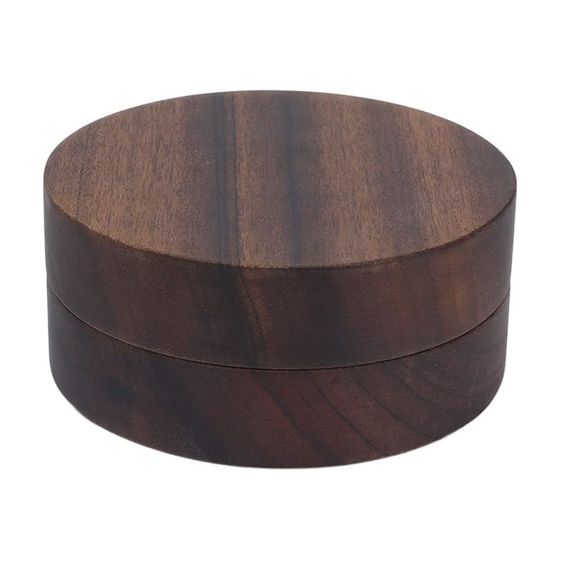 Wooden Ashtray With Stainless Steel Inner Box - Flameproof, Circular