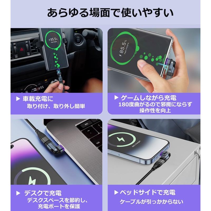 xuanli USB C Magnet Adapter L Shape, 180° Rotation Type