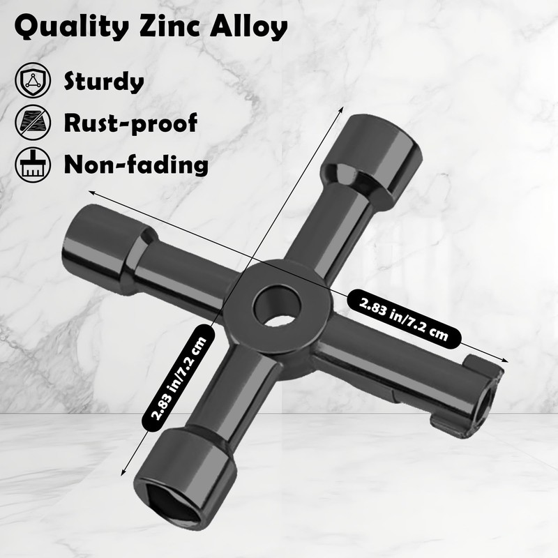 Vivantia 4-Way Utility Key for UK Gas Meters - 8mm
