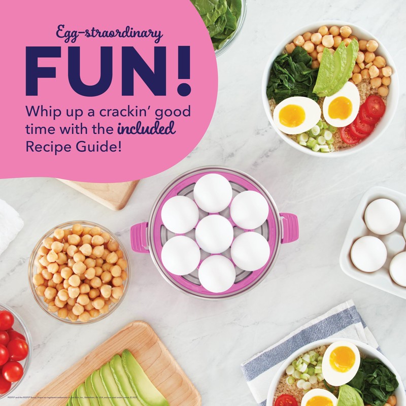 PEEPS x Dash Bunny Rapid Egg Cooker: 7 Egg Capacity
