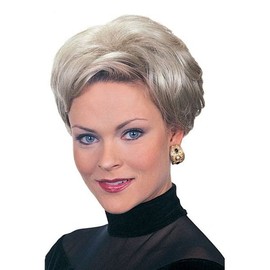 Playmate Straight Hair Topper Color 60 Winter Sun - Jon Renau Hairpieces 5" Short Synthetic Top Piece Large 6.5" x 9" Base Cover Top Temple Area Open Weft Bundle MaxWigs Hairloss Booklet