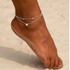 ASCOMY 14K Silver Plated Ankle Bracelets for Women Dainty Layered