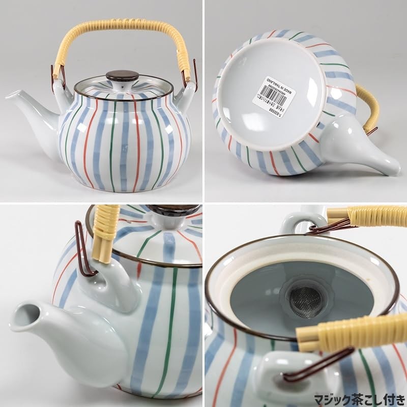 TAMAKI T-930588 Japanese Pot, No. 6 Earthenware, Three Color Tokusa,