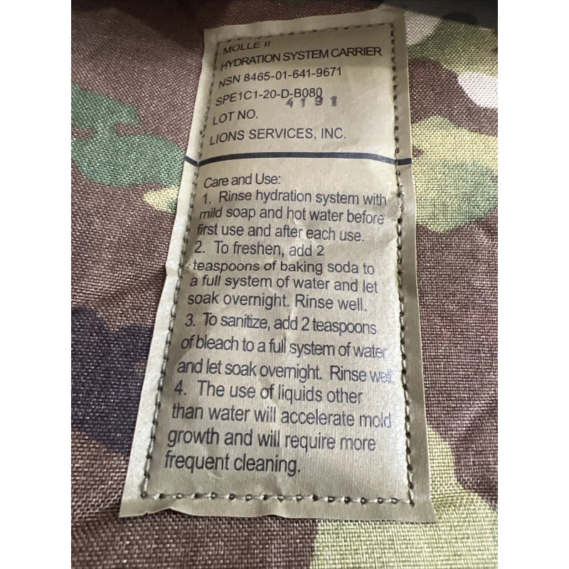 USGI OCP Multicam Army Issue Molle II Hydration System Carrier