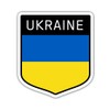 Squiddy Ukraine Ukrainian Flag Shield - Vinyl Sticker for Car, Laptop, Notebook (5" high)