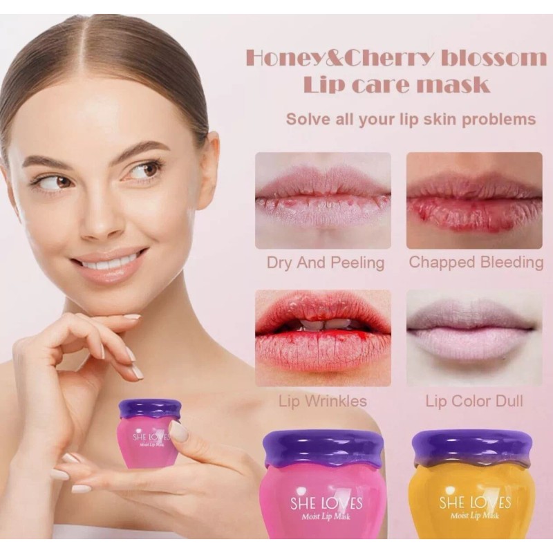 SHE LOVES Lip Mask Overnight, Honey&Sakura Day & Night Repair
