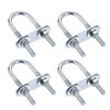 sourcing map 4 Set Round U-Bolts Steel M6 with Nut