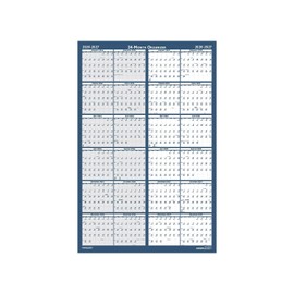 House of Doolittle 2026-2027 Monthly 37" x 24" Dry Erase Wall Calendar, Reversible, Blue (3964-26)