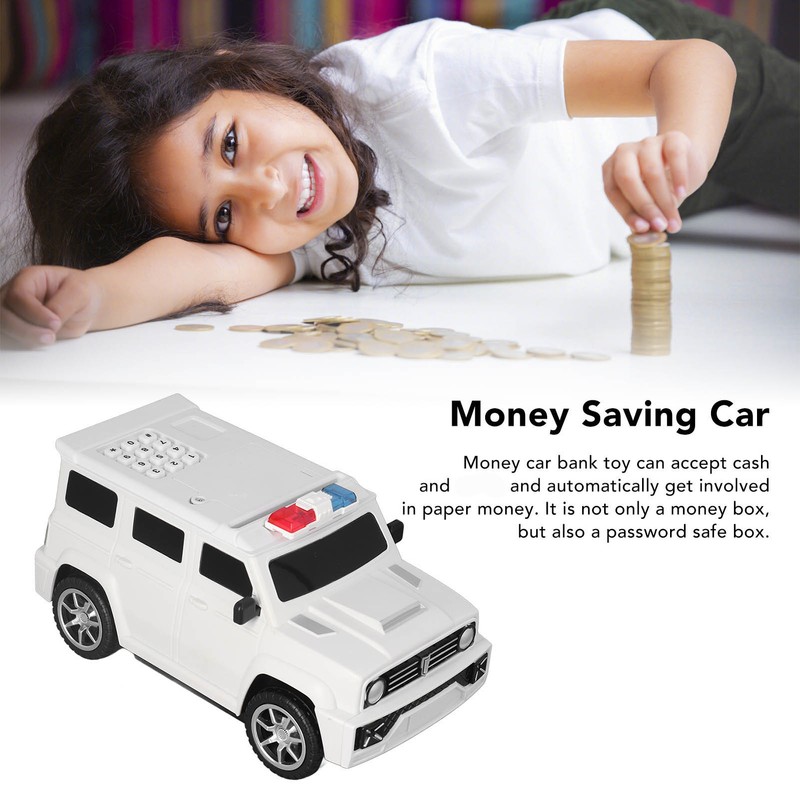 Car Bank Automatic Fingerprint Password Money Rolling Cash Coin Car