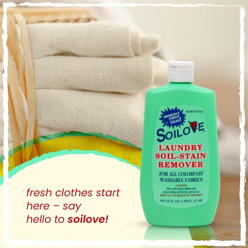 Soilove Laundry Stain Remover Liquid – 4 Bottles (16oz) –