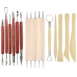 Bamyli Set di 16 strumenti per la modellazione della ceramica, utensili per ceramica a doppia faccia, accessori per argilla, fai da te, modellazione