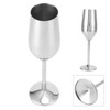 200ml Goblet Stainless Steel Champagne Glass Drinking Cup for Bar/Party/Banquet/PicnicGlossy