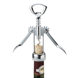 Ghidini PUI041 Commercial Wing Wine Opener Chrome, Body: Zinc Alloy Screw: Steel Cap: Polypropylene, Italy