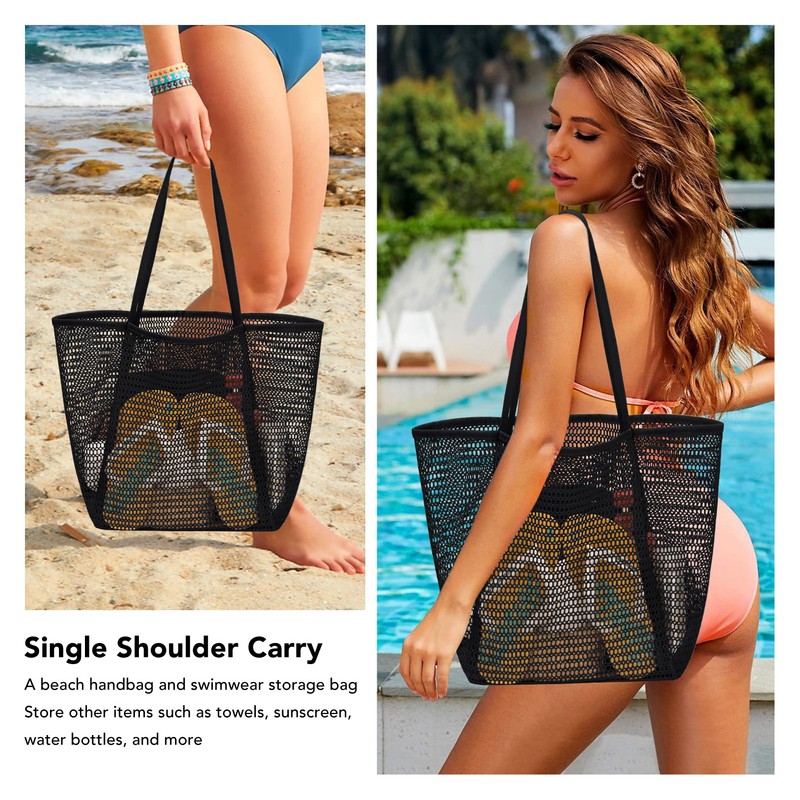 Mesh Beach Handbag Large Capacity Quick Dry Multifunctional Breathable Shopping