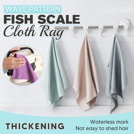 5 Pack of Fish Scale Microfiber Cleaning Cloth 40x30cm, Lint Free Dusting, Multifunctional Streak Free, Highly Absorbent, Reusable, Ideal for Kitchen Home Office Workshop Glass & Car Polishing