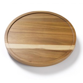 LAMU 12'' Acacia Wood Lazy Susan Organizer for Table Top, Lazy Susan Turntable for Cabinet, Kitchen, Countertop, Pantry Organization