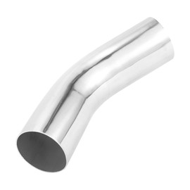 TUCKBOLD 76mm/3"OD 45 Degree Bend 6061 Aluminum Alloy Tube Intercooler Surface Polishing Air Intake Connection Hose Double Flat Head 150mm 5.9" 1mm 0.04"