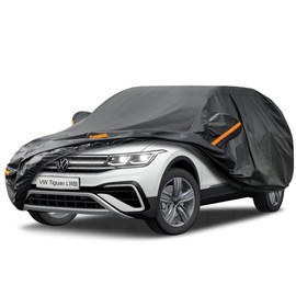 kayme Kayme 7 Layers SUV Car Cover Custom Fit for VW Tiguan LWB (2018-2025) Waterproof All Weather for Automobiles, Outdoor Full Cover Rain Sun UV Protection.Black