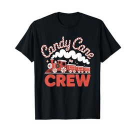 Christmas Peppermint Train Candy Cane Crew Kids Boys Girls T-Shirt