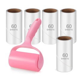 300 Sheets Lint Roller for Clothes, Pet Hair Remover, TCEBUY Extra Sticky Lint Remover Brush, Clothes Cleaner Roller, 1 Roller + 5 Refills