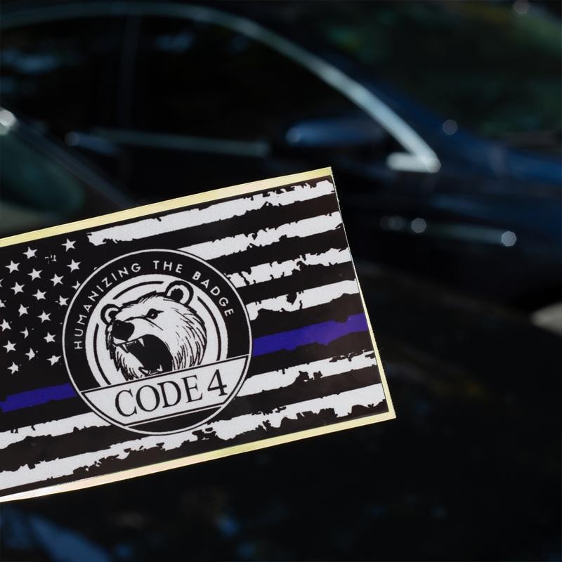 American Thin Blue Line Sticker - Car & Laptop Decal