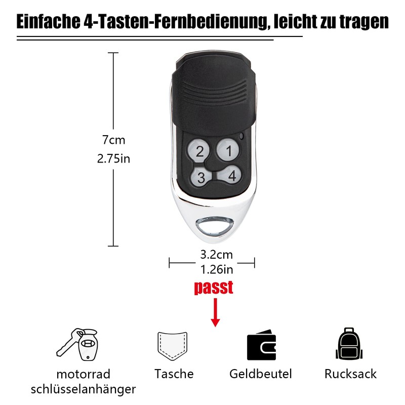 Garage Door Opener Remote Compatible with 433.92MHz Normstahl Crawford EA433
