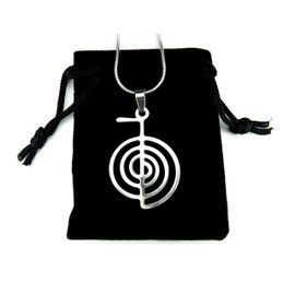 Ann Claridge Cho Ku Rei Necklace, 20" Snake Chain, Beautiful Hypo-Allergenic Non-Tarnishing Pure 304 Stainless Steel, Reiki Power Symbol Choku Rei