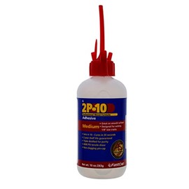 FastCap 2P-10 MED 10 oz/283g. Two Part Instant Wood Adhesive, Medium Adhesive, 10 oz. Activator Sold separetly (Pack of 2 Bottles)