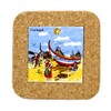 Portuguese Coastline with Traditional Fishermen Themed Natural Cork Trivet -