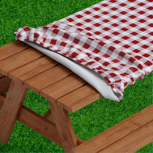 Sorfey Picnic Tablecover -Fitted with Elastic, Vinyl with Flannel Back,