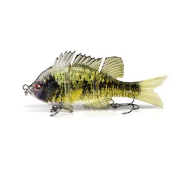 ODS Lure 4 Segment Fishing Bait with Fiber Tail for Bass Trout Shad Lifelike Tackle (Green)