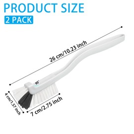 GTOTd Kitchen Right Angle Scrub Brush（2 Pack） Angle Scrub Brush for Sink Bathroom Brushes, Household Pot Pan Dishwasher Edge Corners Grout Deep Cleaning Brush with Stiff Bristles