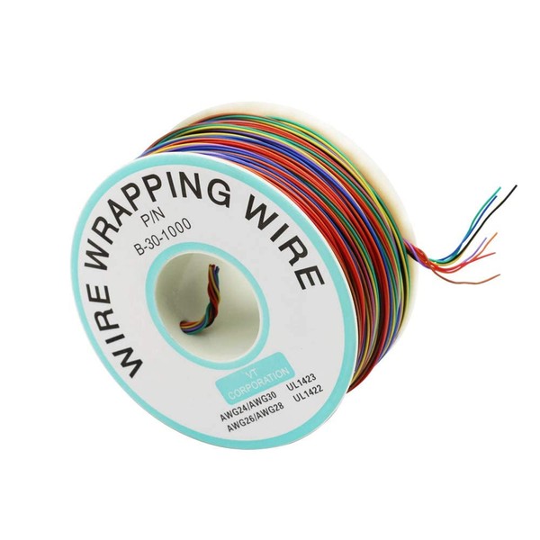Generic 着色絶縁ケーブルB-30-1000 250M 30 Awg 8線テストラッピングワイヤー、錫めっきされた銅ソリッドケーブル