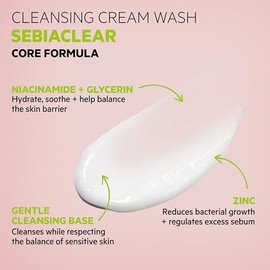 SVR Sebiaclear Crème Lavante Crema Limpiadora Facial y Corporal para Piel Seca y con Tendencia al Acné | Con Niacinamida, Glicerina y Zinc | Hidratant