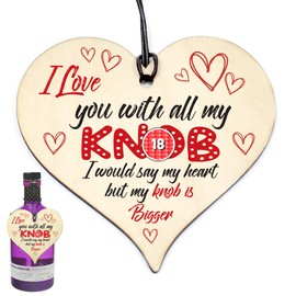 Close to the Bone #903 I love you with all of my ... Wooden Hanging Heart Plaque Anniversary, Valentine's, Birthday Gift