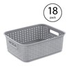 Sterilite Short Plastic Weave Storage Basket, Bin Organization for Countertops,