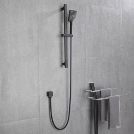 Homein Eco-Performance Handheld Shower, Stainless Steel with 28" Slide Bar & 59" Hose, Color: Matte Black, Bath & Shower Faucet Type: Other