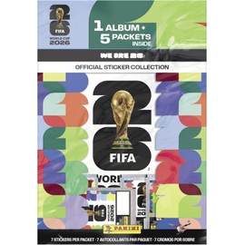 2026 Panini Copa del Mundo de la FIFA - Paquete Inicial de Pegatinas con Álbum Oficial + 5 Paquetes de Pegatinas – Colección Oficial del Torneo Autorizada