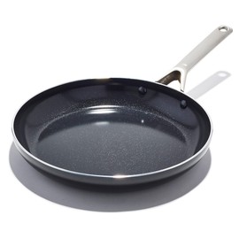 OXO Agility Series 12" Frying Pan Skillet, Ceramic Nonstick Cookware PFAS-Free, Induction Suitable, Quick Even Heating, Stainless Steel Handle, Chip-Free Rims, Dishwasher and Oven Safe, Black