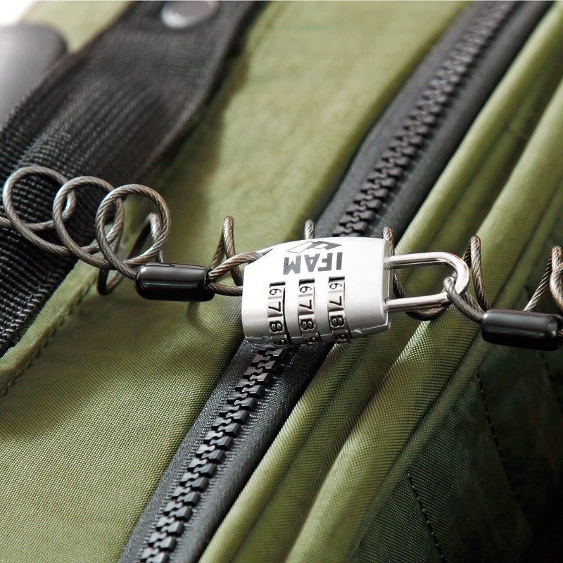 Ifam c25S Combination Travel Padlock With Attached Cable