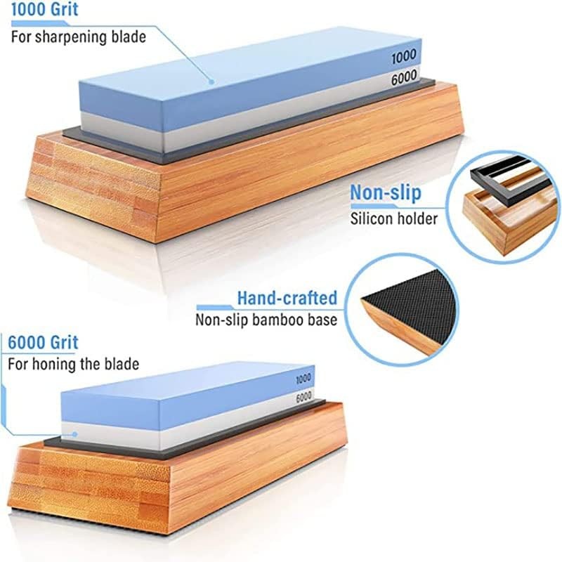 Emapoy Whetstone, Sharpening Stone Kit, Dual Sided 1000/6000 Grit Professional