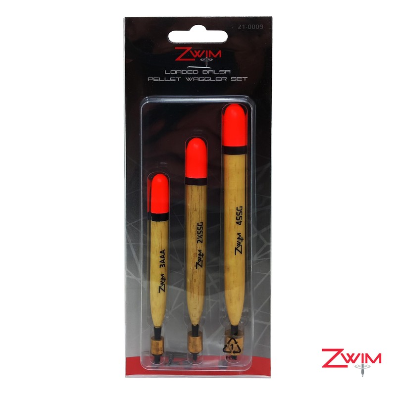 ZWIM 3pcs Loaded Balsa Pellet Waggler Carp Fishing Float Set
