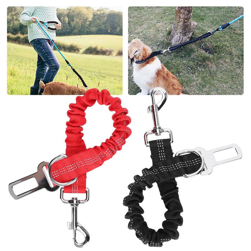 2pcs Pets Car Seat Belt Retractable Dog Leash Explosionproof Nylon