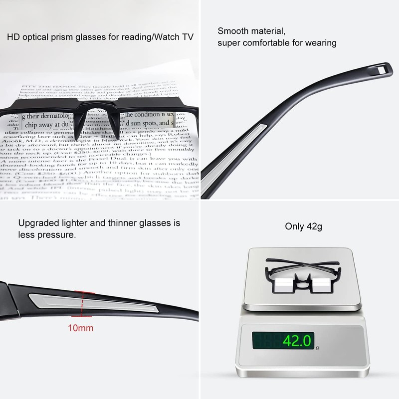 okcsc Lazy Reading Glasses Light Thinner Horizontal HD Glasses for