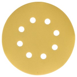 Dura-Gold Premium 5" Gold Sanding Discs - 400 Grit (Box of 50) - 8 Hole Pattern Dustless Hook & Loop Backing Sandpaper for DA Sanders, Aluminum Oxide Abrasive - Sand Automotive Paint, Woodworking Wood